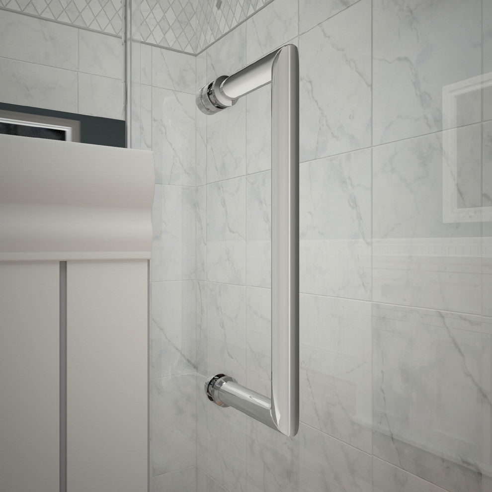 Unidoor Plus 60"x36.375"x72" Shower Enclosure, Chrome