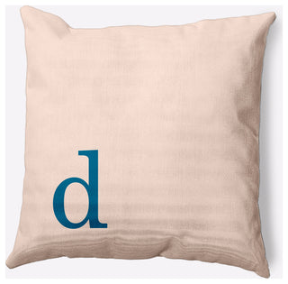 20" x 20" Modern Monogram Indoor/Outdoor Polyester Throw Pillow, Autumn Blue