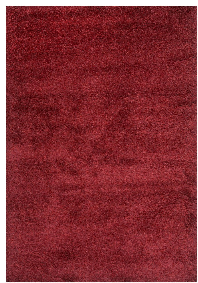 California Shag Red Area Rug SG151 - 4' x 6'