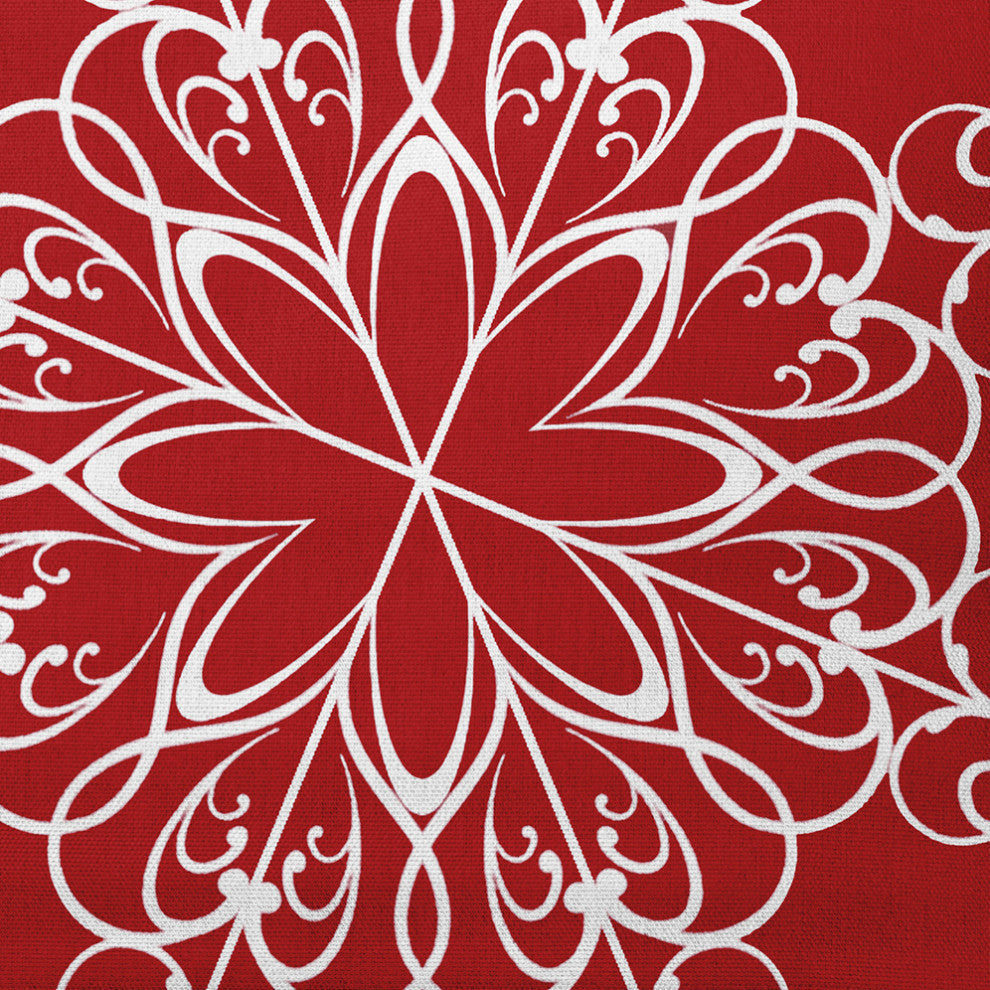 Snowflake Decorative Throw Pillow, Bright Red, 26"x26"