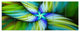 Rotating Fractal Green Star, Floral Canvas Art Print, 70"x28", 6 Panels