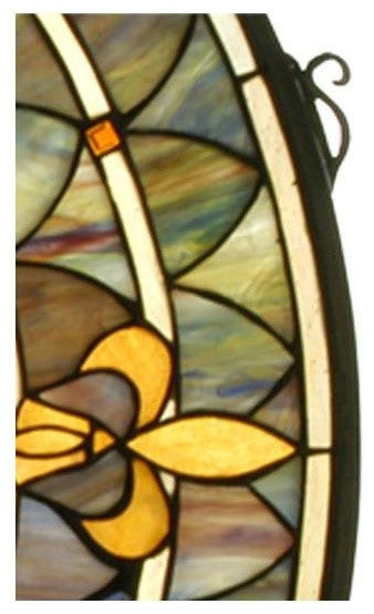 Meyda lighting 82455 30"W X 30"H Fleur-de-lis Stained Glass Window