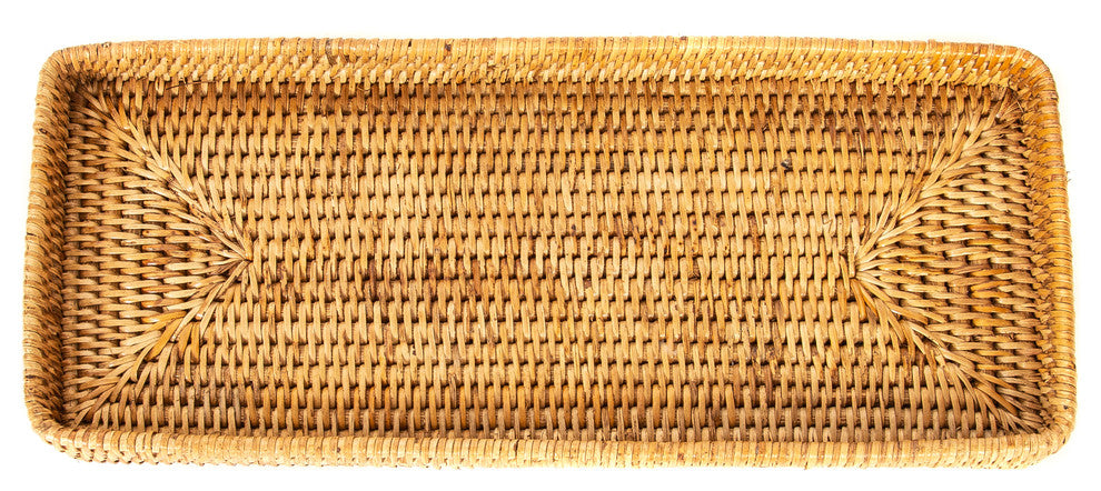 Artifacts Rattan™ Rectangular Vanity Tray, Honey Brown