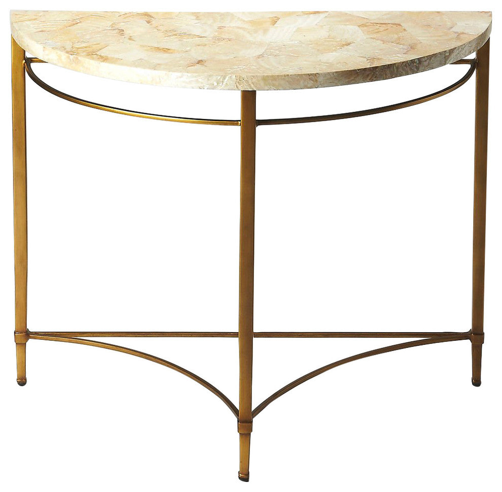 Butler Marlena Cabebe Shell Demilune Console Table