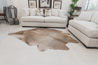 Brazilian Cowhide Rug, Taupe, 6'x8'