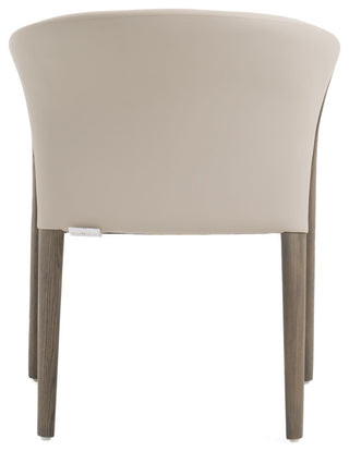 Modrest Wynetta Mid-Century Grey Vegan Leather + Grey Ash Dining Chair