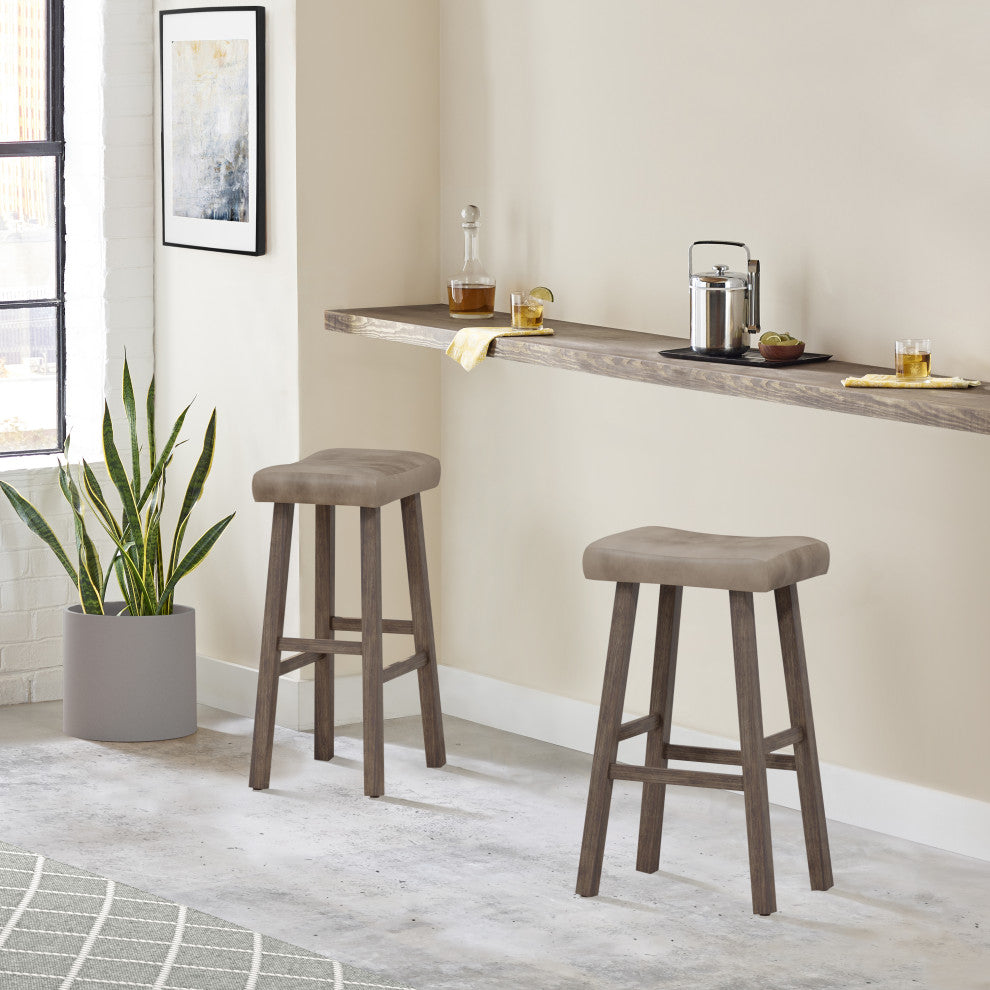 Hillsdale Saddle Backless Bar Height Stool
