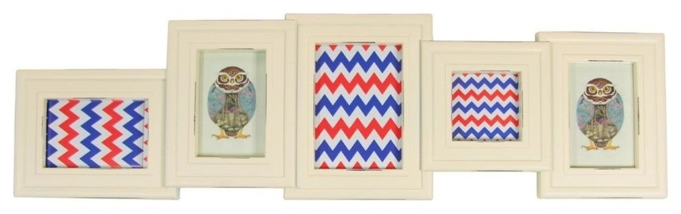 34.5" Eggshell Photo Picture Frame Wall Decoration