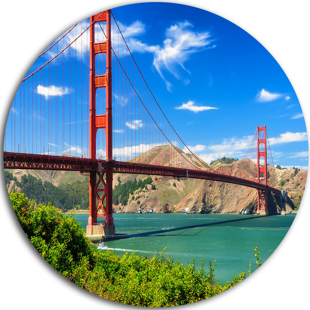 San Francisco Golden Gate, Landscape Photo Disc Metal Artwork, 11"