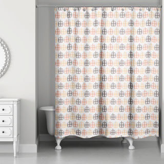 Plaid Pumpkin Pattern 71"x74" Shower Curtain