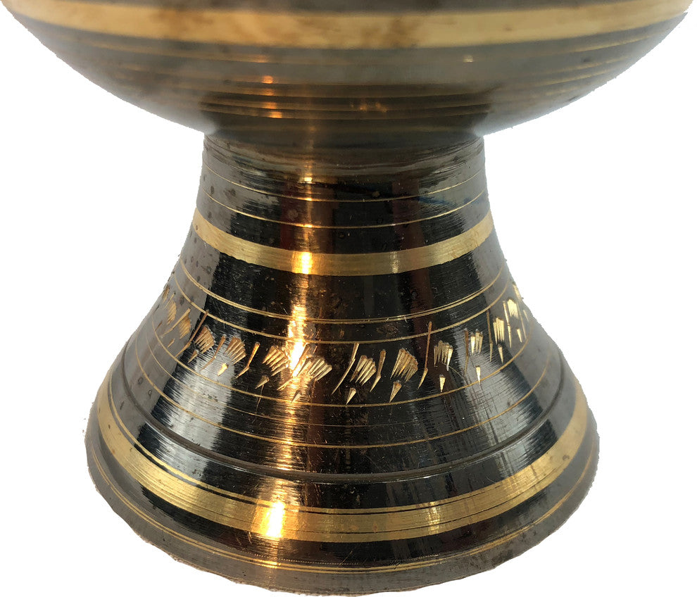 Natural Geo Brass Elegant Black/Gold 8" Table Vase