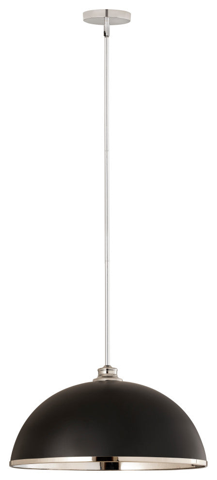 Zlite 1004P20-MB-CH 1-Light Pendant, Matte Black