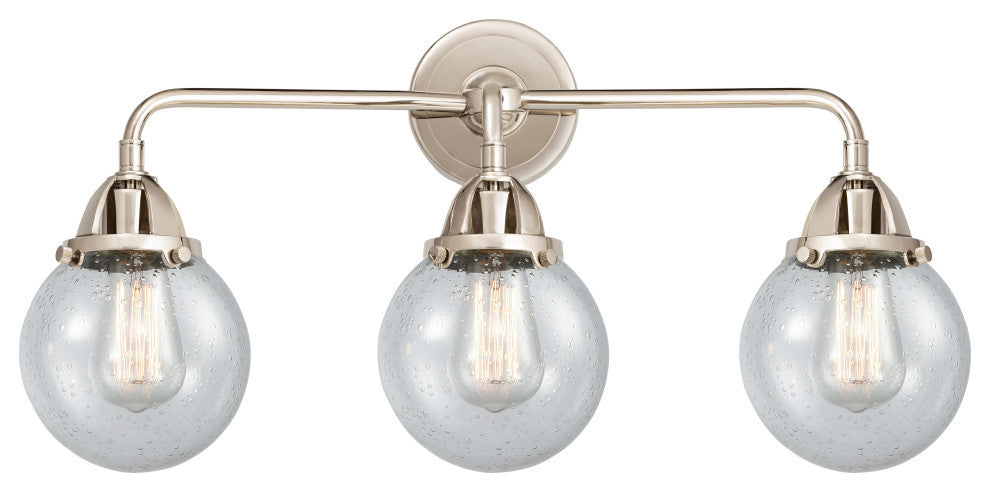 Beacon Bath Vanity Light, Polished Nickel, Seedy, Seedy