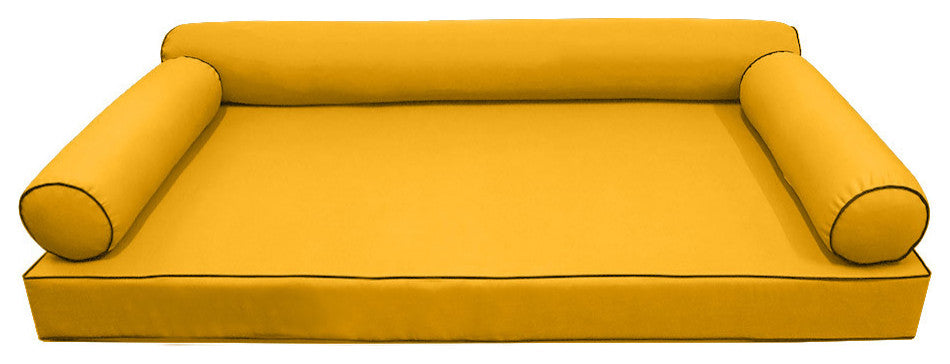 S6 Twin-XL Contrast Trim Mattress Bolster Pillow Outdoor Slip Cover ONLY AD108