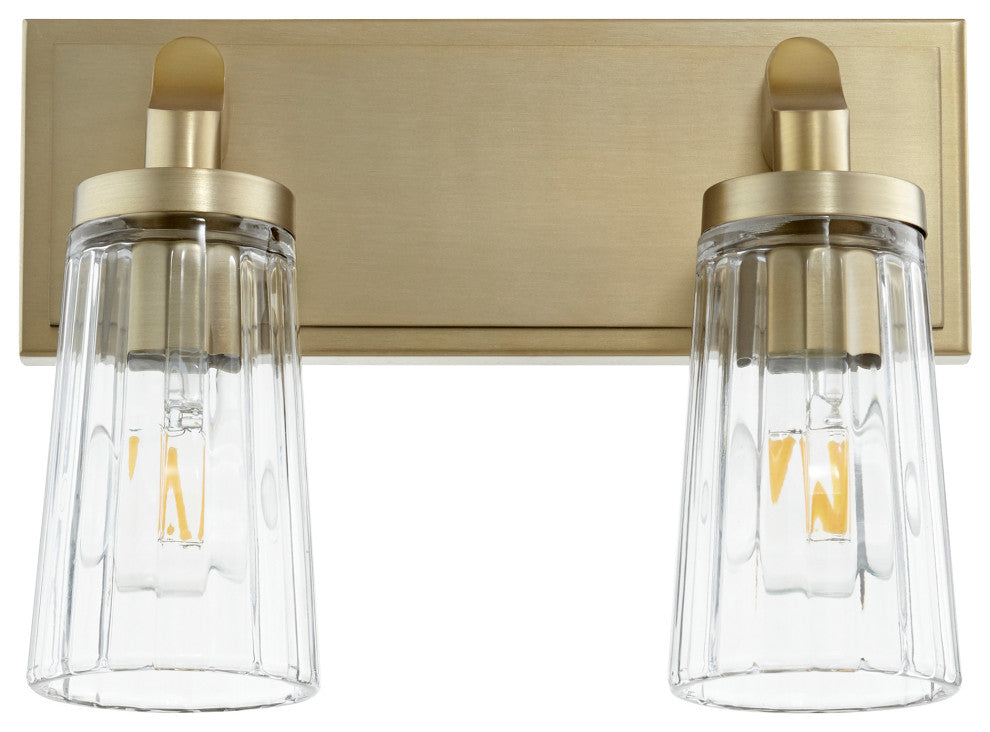 Quorum 5201-2-80 Two Light Vanity, Aged Brass Finish