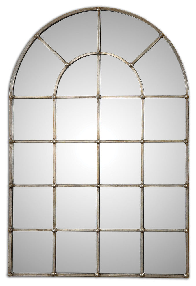 Uttermost Barwell Arch Traditional Metal Decorative Mirror in Silver