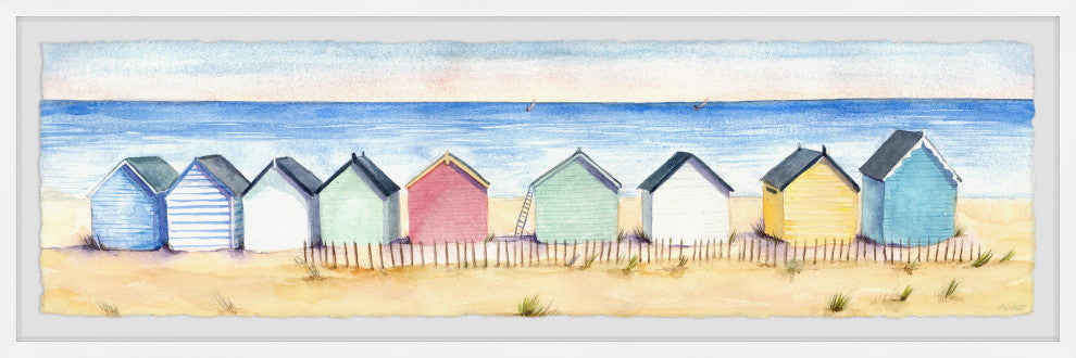 "Beach Please" Framed Painting Print, 30x10