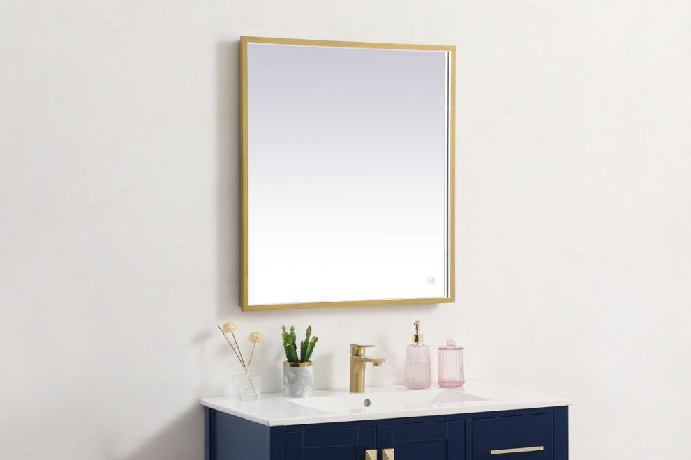 Modern Brass Led Mirror