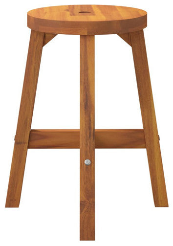 vidaXL Stool Vanity Stool with Solid Wood Legs Brown Round Solid Wood Acacia