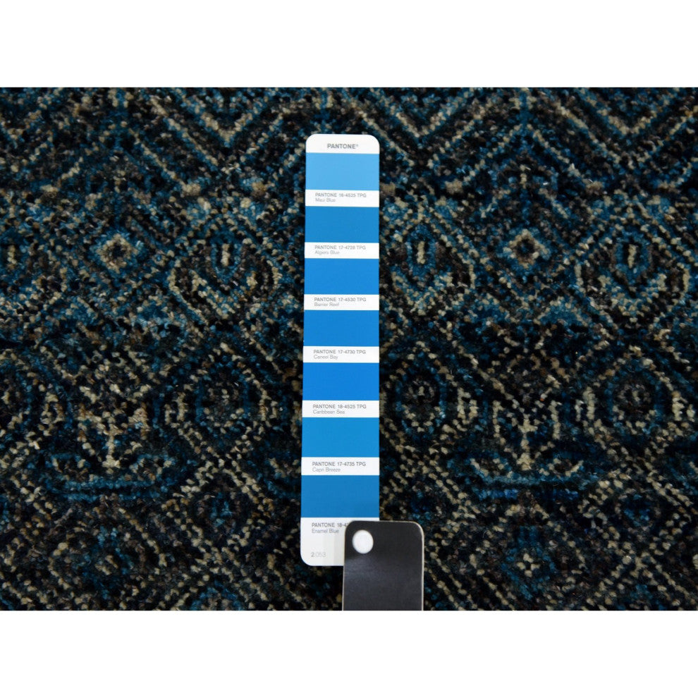 Yale Blue Kohinoor Herat Design 100% Wool Hand Knotted Runner Rug 2'5"x12'