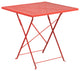 28" Square Coral Indoor-Outdoor Steel Folding Patio Table