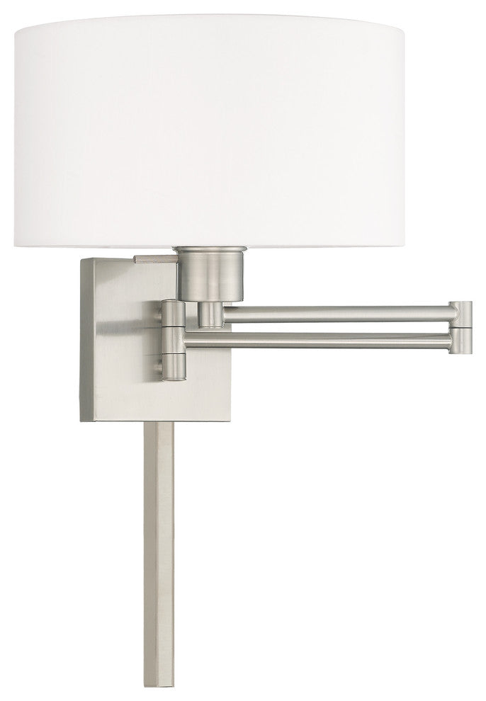 Livex Lighting Brushed Nickel 1-Light Swing Arm Wall Lamp