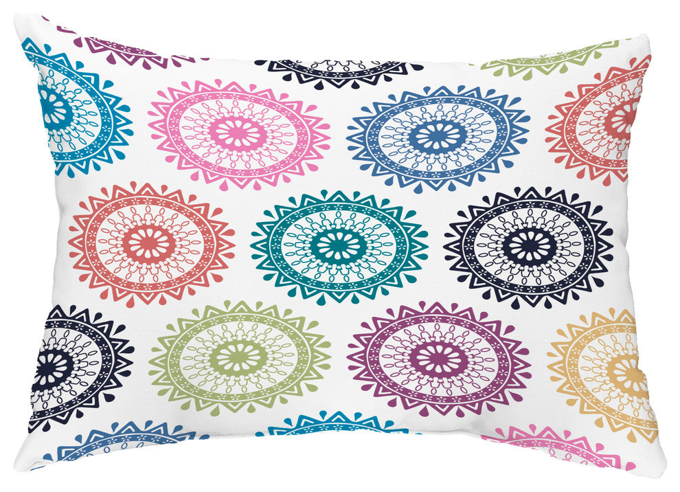 Groovy 14"x20" Decorative Abstract Outdoor Throw Pillow, Teal