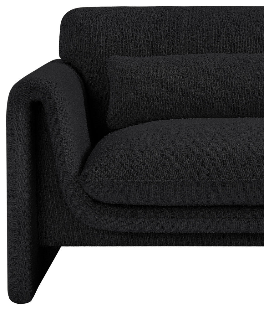 Stylus Boucle Fabric Upholstered Chair, Black