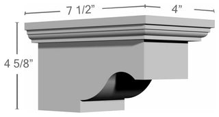 7 1/2"W x 4"H x 4 5/8"P, Lanarkshire Bracket