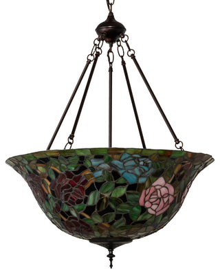 24 Wide Tiffany Rosebush Inverted Pendant