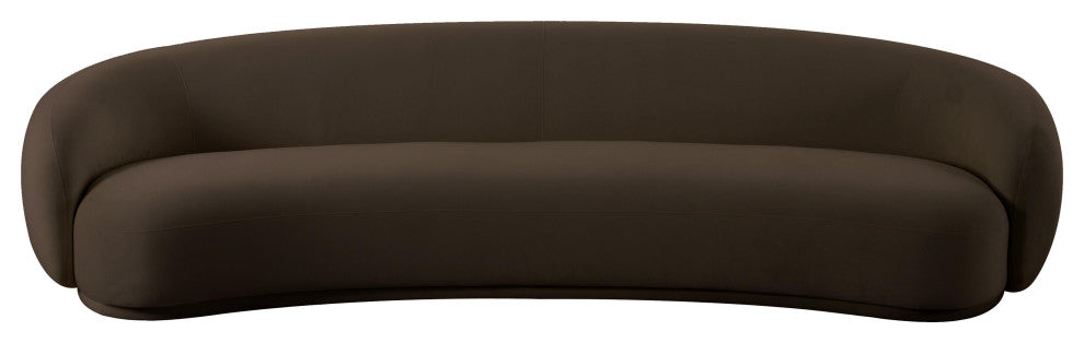 Kendall Chocolate Brown Velvet 120" Sofa Brown