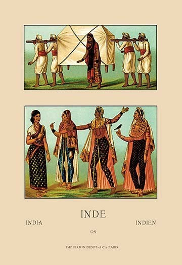 A Variety of Indian Ceremonial Garb #3 - Fine Art Giclee Print 24" x 36"