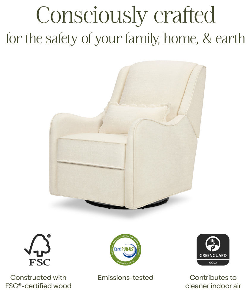 Devon Recliner and Swivel Glider, Performance Ivory Eco-Basketweave