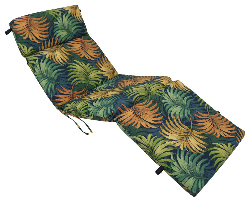 72"X24" Patterned Polyester Outdoor Chaise Lounge Cushion, Laperta Monsoon