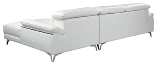 Lazio Contemporary Genuine Italian Leather Sectional, White
