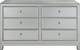 6-Drawer Antique Silver Dresser