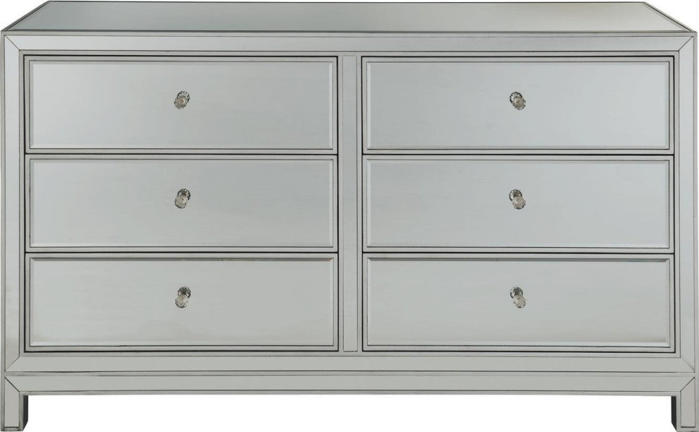 6-Drawer Antique Silver Dresser