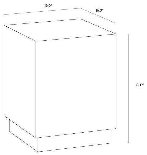 Daines End Table, White Marble