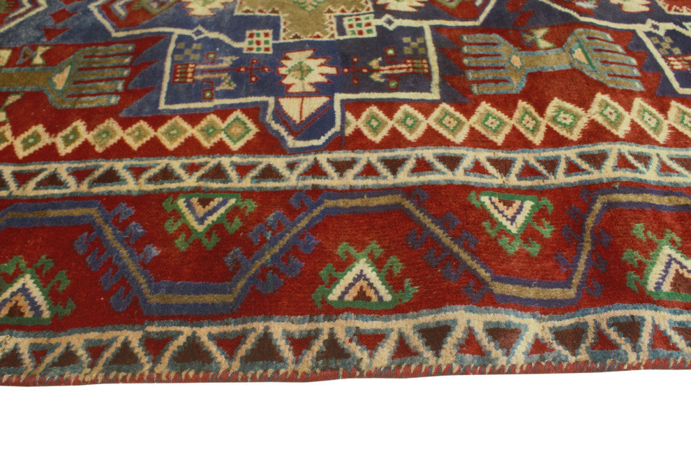 Fine Vintage Distressed Angy Navy/Red Runner, 3'2x5'8