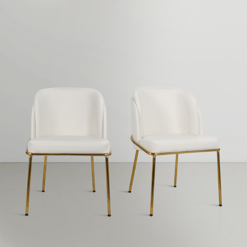 Jagger Upholstered Dining Chair, White, Set of 2