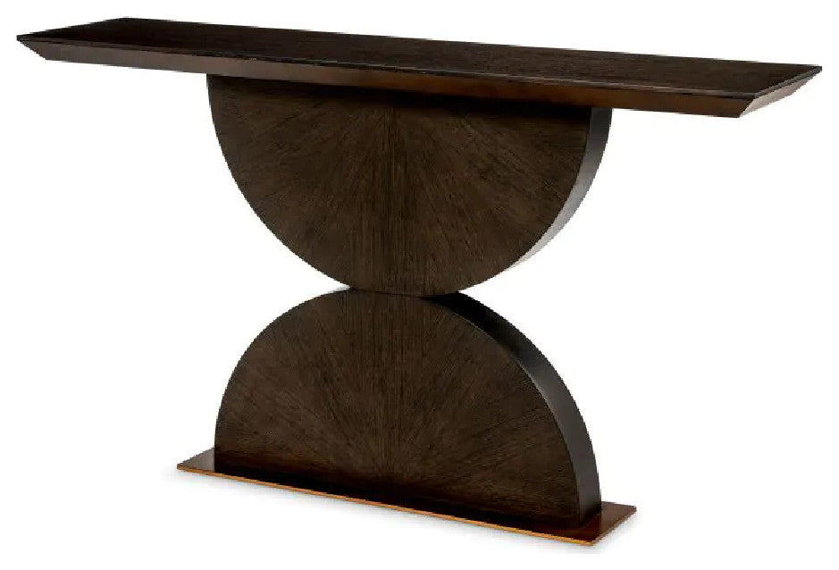 Brown Oak Console Table, Eichholtz Spring