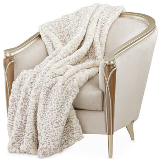Snow Leopard 54" x 72" Faux-Fur Throw - Natural