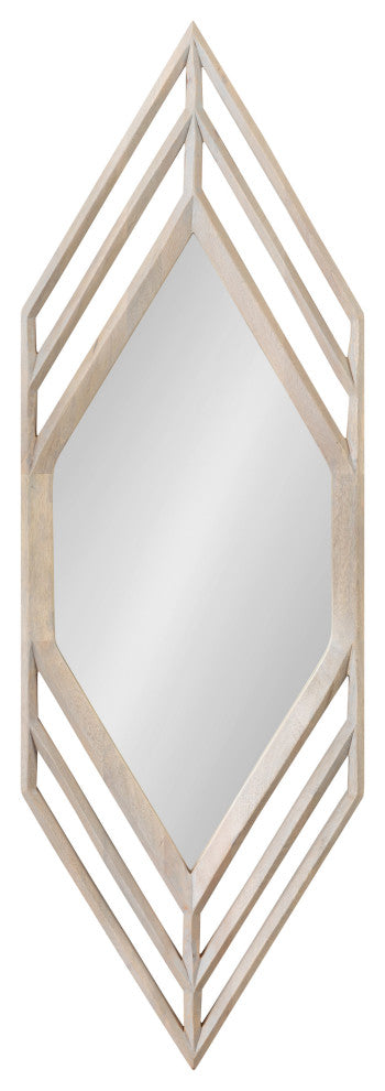 Vayga Framed Wall Mirror, White, 14"x42"