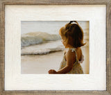 8x10 Barnwood Picture Frame, Lighthouse Whitewash, Easelback For Shelf Display