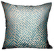 Plutus Golden Brick Blue Geometric Luxury Throw Pillow, 12"x20"