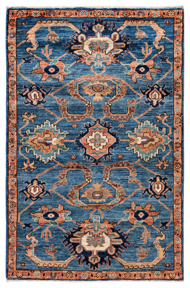 Serapi One-of-a-Kind Hand-Knotted Area Rug Light Blue, 3'2" x 4'11"