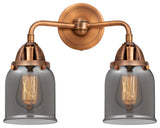 Small Bell Bath Vanity Light, Antique Copper, Plated Smoke, Plated Smoke