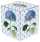 TB396-Blue Hydrangea on Blue Provencial Print Tissue Box Cover