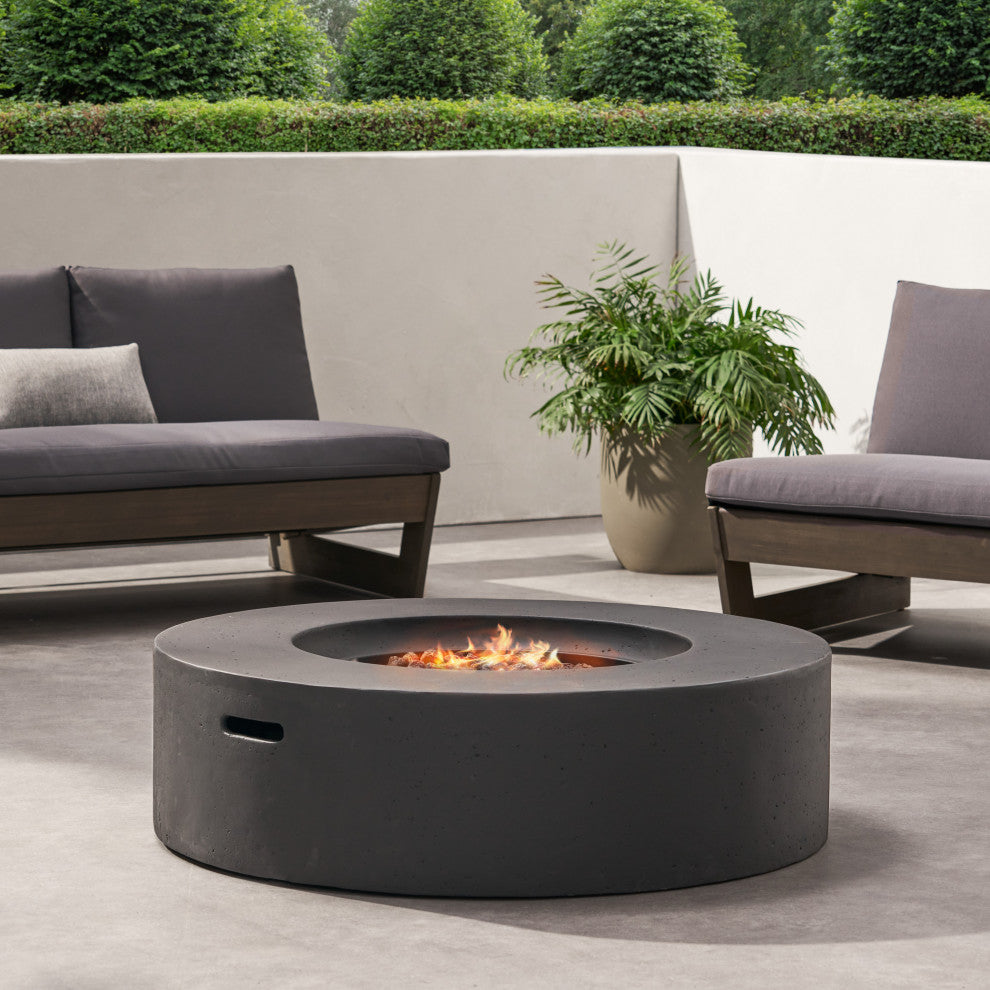 Hearth Outdoor 50,000 BTU Circular Fire Pit, No Tank Holder, Dark Gray
