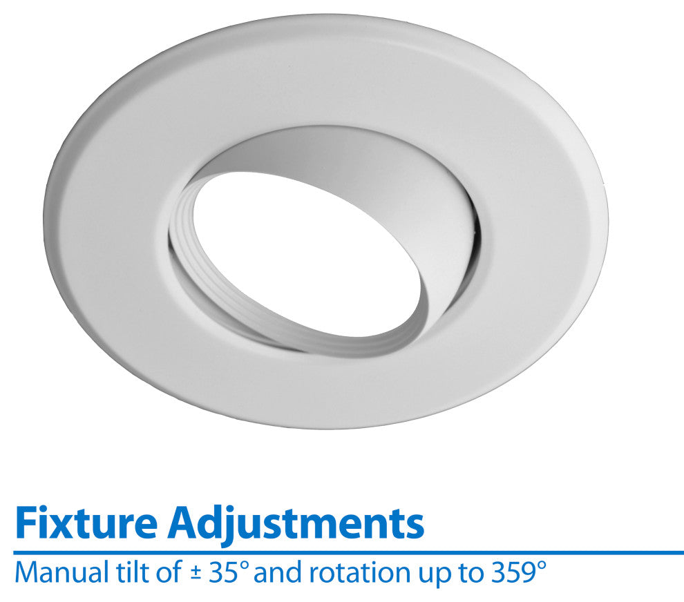 NICOR LED Eyeball Downlight Kit for 5 and 6 inch housings, Dimmable, 3000k